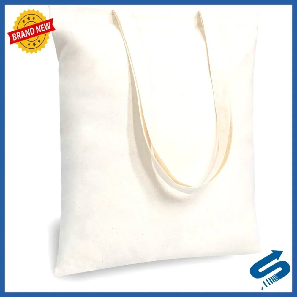 Medium Cotton Tote Bags Lightweight Reusable Grocery Shopping Eco-Friendly